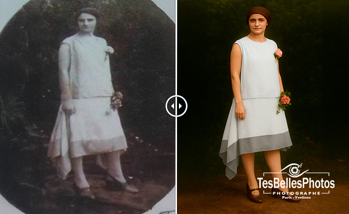 Restauration de photo ancienne – résultat après retouche professionnelle haute qualité