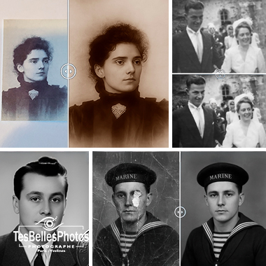 Tarifs de restauration de photos anciennes abîmées – retouche professionnelle et reproduction de qualité